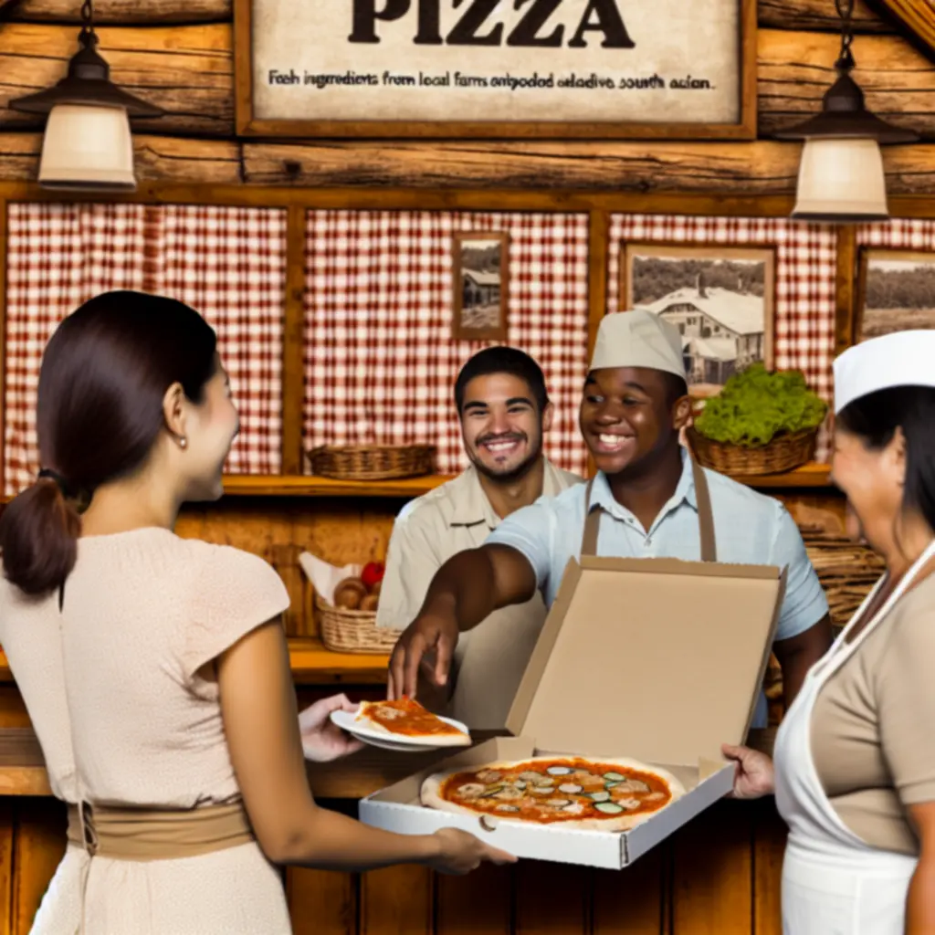 Elviteles pult a Pizzastudiohub pizzeriában, frissen sült pizzákkal